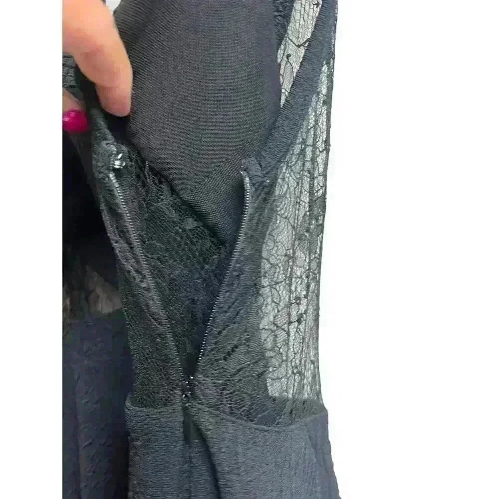 Free People Brooklyn Lace Mini Dress Black Stretchy Straps Medium - Picture 6 of 11
